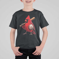 Cardinals Baseball Player T Shirt For Kid Retro STL Redbird Fan Bird Mascot Baseball