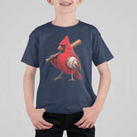 Cardinals Baseball Player T Shirt For Kid Retro STL Redbird Fan Bird Mascot Baseball