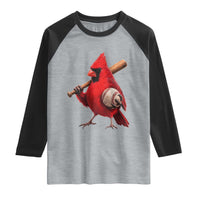 Cardinals Baseball Player Raglan Shirt Retro STL Redbird Fan Bird Mascot Baseball