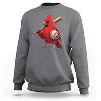 Cardinals Baseball Player Sweatshirt Retro STL Redbird Fan Bird Mascot Baseball