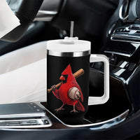 Cardinals Baseball Player Tumbler With Handle Retro STL Redbird Fan Bird Mascot Baseball