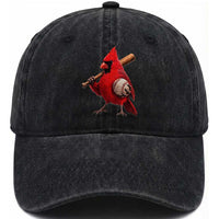 Cardinals Baseball Player Washed Cotton Baseball Cap Retro STL Redbird Fan Bird Mascot Baseball