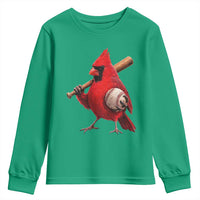 Cardinals Baseball Player Youth Sweatshirt Retro STL Redbird Fan Bird Mascot Baseball