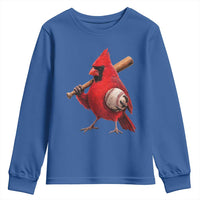 Cardinals Baseball Player Youth Sweatshirt Retro STL Redbird Fan Bird Mascot Baseball