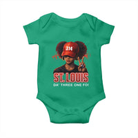 314 St Louis Baby Onesie Red Hat African American Woman STL City Pride Area Code