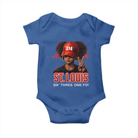 314 St Louis Baby Onesie Red Hat African American Woman STL City Pride Area Code
