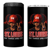 314 St Louis 4 in 1 Can Cooler Tumbler Red Hat African American Woman STL City Pride Area Code