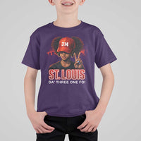314 St Louis T Shirt For Kid Red Hat African American Woman STL City Pride Area Code