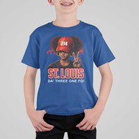 314 St Louis T Shirt For Kid Red Hat African American Woman STL City Pride Area Code