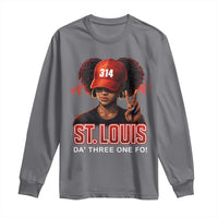 314 St Louis Long Sleeve Shirt Red Hat African American Woman STL City Pride Area Code