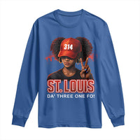314 St Louis Long Sleeve Shirt Red Hat African American Woman STL City Pride Area Code