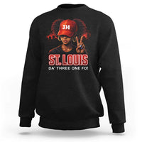 314 St Louis Sweatshirt Red Hat African American Woman STL City Pride Area Code