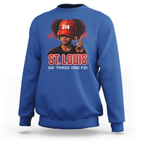 314 St Louis Sweatshirt Red Hat African American Woman STL City Pride Area Code