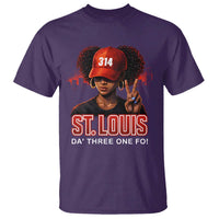 314 St Louis T Shirt Red Hat African American Woman STL City Pride Area Code