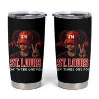 314 St Louis Tumbler Cup Red Hat African American Woman STL City Pride Area Code