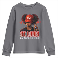 314 St Louis Youth Sweatshirt Red Hat African American Woman STL City Pride Area Code