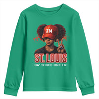 314 St Louis Youth Sweatshirt Red Hat African American Woman STL City Pride Area Code