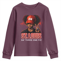 314 St Louis Youth Sweatshirt Red Hat African American Woman STL City Pride Area Code
