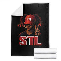 314 STL Throw Blanket Red Hat African American Woman Area Code St Louis City Pride