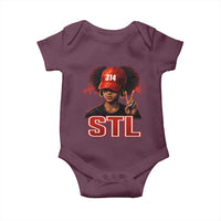 314 STL Baby Onesie Red Hat African American Woman Area Code St Louis City Pride