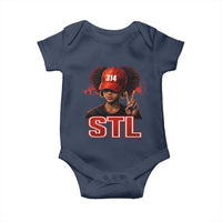 314 STL Baby Onesie Red Hat African American Woman Area Code St Louis City Pride