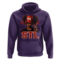 314 STL Hoodie Red Hat African American Woman Area Code St Louis City Pride