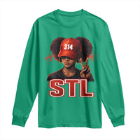 314 STL Long Sleeve Shirt Red Hat African American Woman Area Code St Louis City Pride