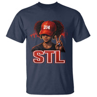 314 STL T Shirt Red Hat African American Woman Area Code St Louis City Pride