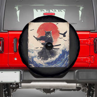 Samurai Cat Spare Tire Cover Vintage Japanese Art Anime Ukiyo-e Warrior - Wonder Print Shop