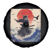 Samurai Cat Spare Tire Cover Vintage Japanese Art Anime Ukiyo-e Warrior - Wonder Print Shop