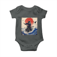 Samurai Cat Baby Onesie Vintage Japanese Art Anime Ukiyo-e Warrior - Wonder Print Shop