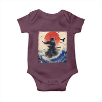 Samurai Cat Baby Onesie Vintage Japanese Art Anime Ukiyo-e Warrior - Wonder Print Shop