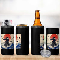 Samurai Cat 4 in 1 Can Cooler Tumbler Vintage Japanese Art Anime Ukiyo-e Warrior - Wonder Print Shop