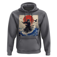 Samurai Cat Hoodie Vintage Japanese Art Anime Ukiyo-e Warrior - Wonder Print Shop