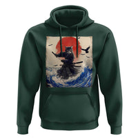 Samurai Cat Hoodie Vintage Japanese Art Anime Ukiyo-e Warrior - Wonder Print Shop