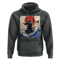 Samurai Cat Hoodie Vintage Japanese Art Anime Ukiyo-e Warrior - Wonder Print Shop