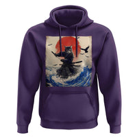 Samurai Cat Hoodie Vintage Japanese Art Anime Ukiyo-e Warrior - Wonder Print Shop
