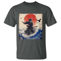 Samurai Cat T Shirt Vintage Japanese Art Anime Ukiyo-e Warrior - Wonder Print Shop