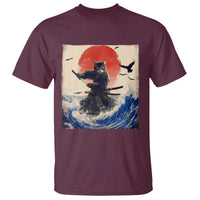 Samurai Cat T Shirt Vintage Japanese Art Anime Ukiyo-e Warrior - Wonder Print Shop