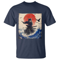 Samurai Cat T Shirt Vintage Japanese Art Anime Ukiyo-e Warrior - Wonder Print Shop