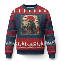 Alien Samurai Ugly Christmas Sweater Vintage Japanese Art UFO Funny Ukiyo-e Warrior