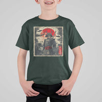 Alien Samurai T Shirt For Kid Vintage Japanese Art UFO Funny Ukiyo-e Warrior