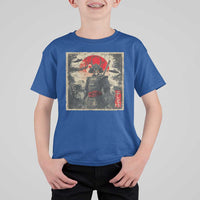 Alien Samurai T Shirt For Kid Vintage Japanese Art UFO Funny Ukiyo-e Warrior