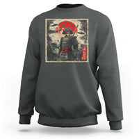 Alien Samurai Sweatshirt Vintage Japanese Art UFO Funny Ukiyo-e Warrior