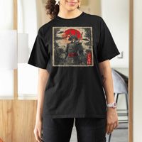 Alien Samurai T Shirt For Women Vintage Japanese Art UFO Funny Ukiyo-e Warrior