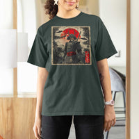 Alien Samurai T Shirt For Women Vintage Japanese Art UFO Funny Ukiyo-e Warrior