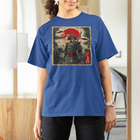 Alien Samurai T Shirt For Women Vintage Japanese Art UFO Funny Ukiyo-e Warrior