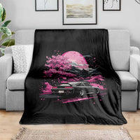 JDM Japanese Throw Blanket Tokyo Japan Drift Race Car Mount Fuji Cherry Blossom Sakura - Wonder Print Shop