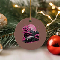 JDM Japanese Ceramic Ornament Tokyo Japan Drift Race Car Mount Fuji Cherry Blossom Sakura - Wonder Print Shop