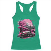 JDM Japanese Racerback Tank Top Tokyo Japan Drift Race Car Mount Fuji Cherry Blossom Sakura - Wonder Print Shop